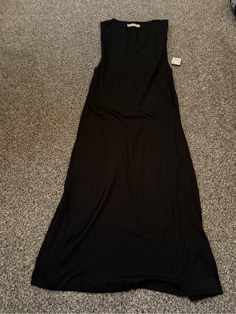 Free People Black Sleeveless Maxi Dress - Minimalist Slip Style